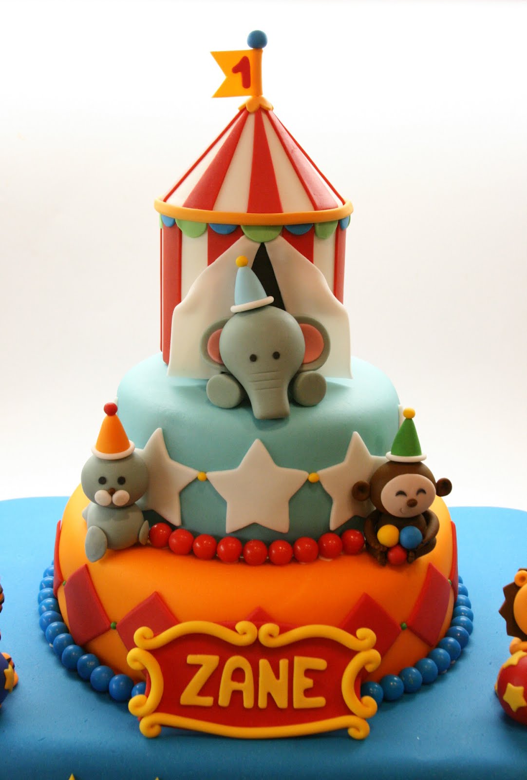 Carnival 1st Birthday Circus Cake