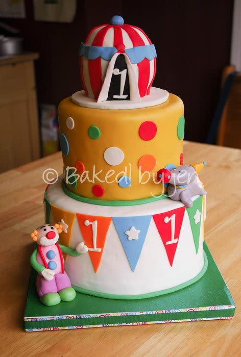 Circus First Birthday Cake