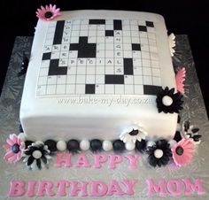 Crossword Puzzle Birthday Cake