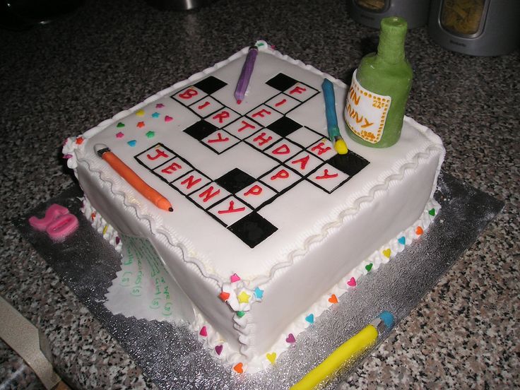 Crossword Puzzle Cake