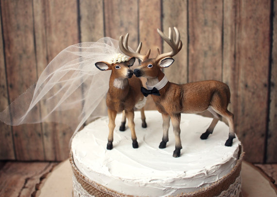 Deer and Doe Wedding Cake Topper