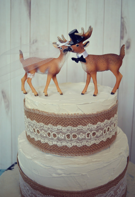 Deer and Doe Wedding Cake Topper