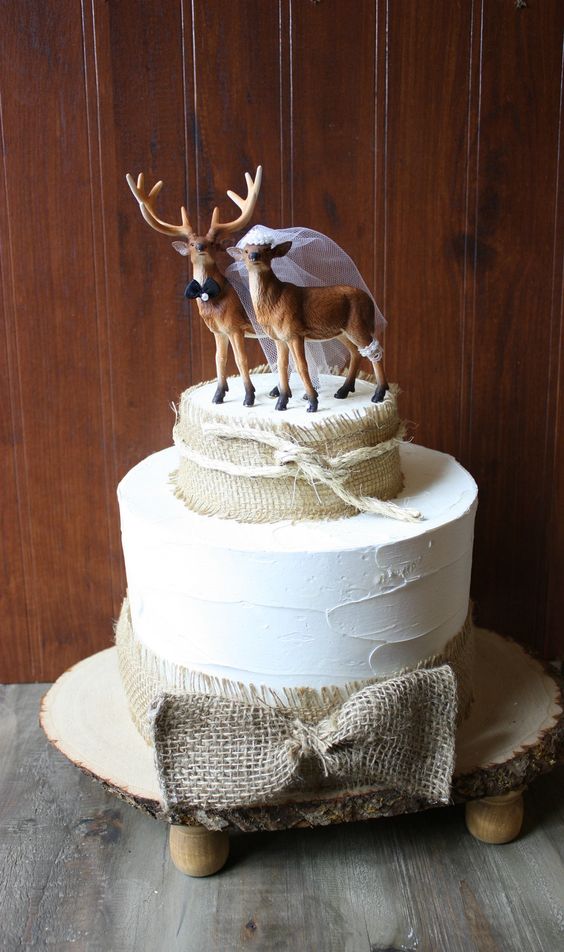 Deer and Doe Wedding Cake Topper