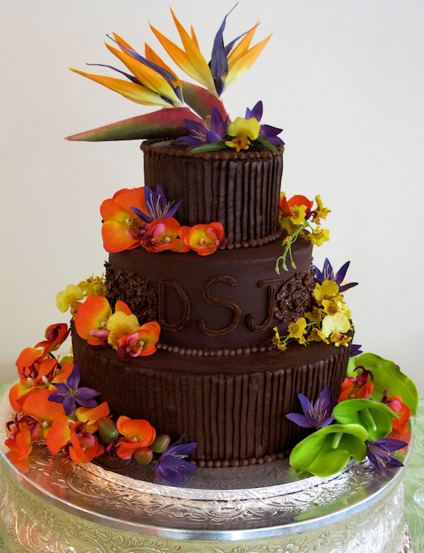 Exotic Flower Wedding Cake