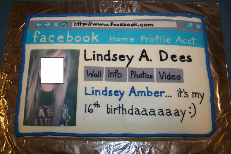 Facebook Happy Birthday Cake