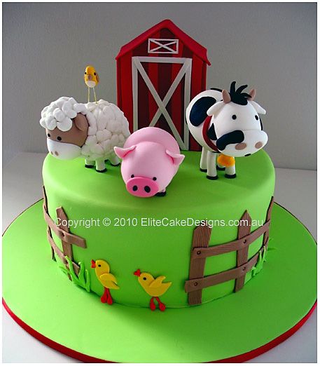 Farm Animals Birthday Cake