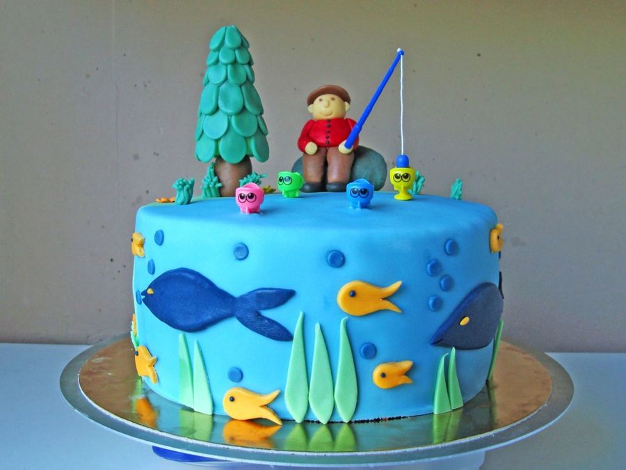 Fishing Theme Birthday Cake