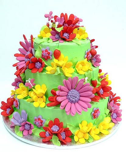 Flower Power Wedding Cake