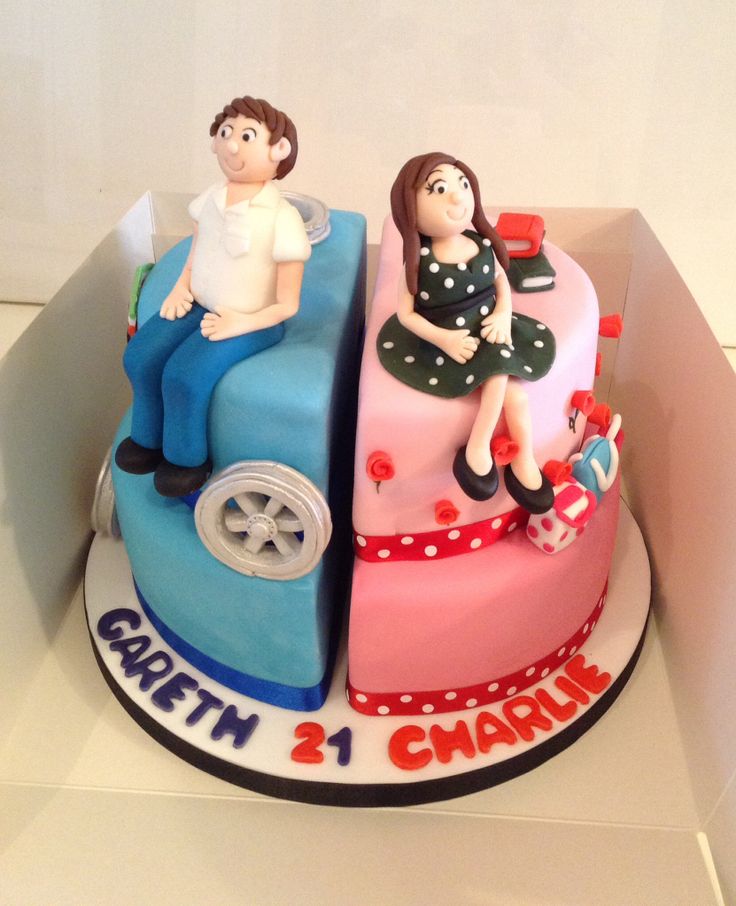 8 Photos of Split Boy And Girl Birthday Cakes