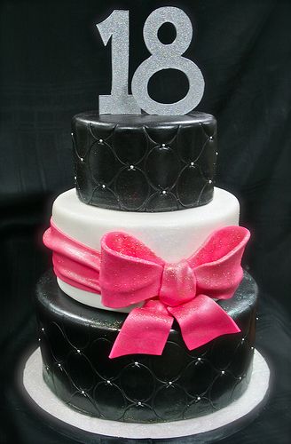 Girly 18th Birthday Cake