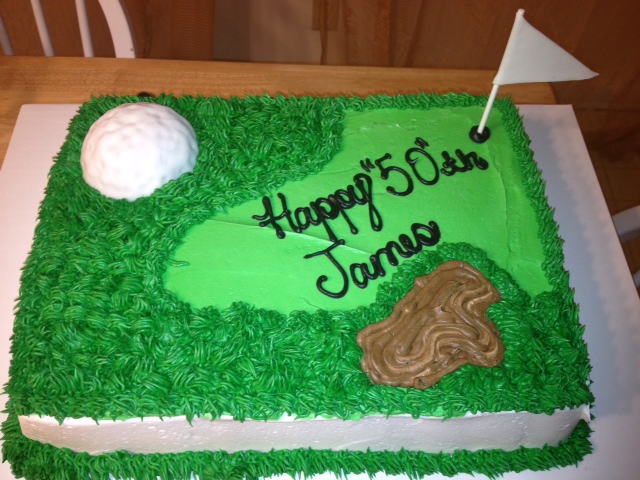 Golf Themed Sheet Birthday Cake