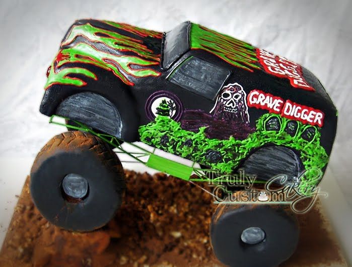 Grave Digger Monster Truck Cake