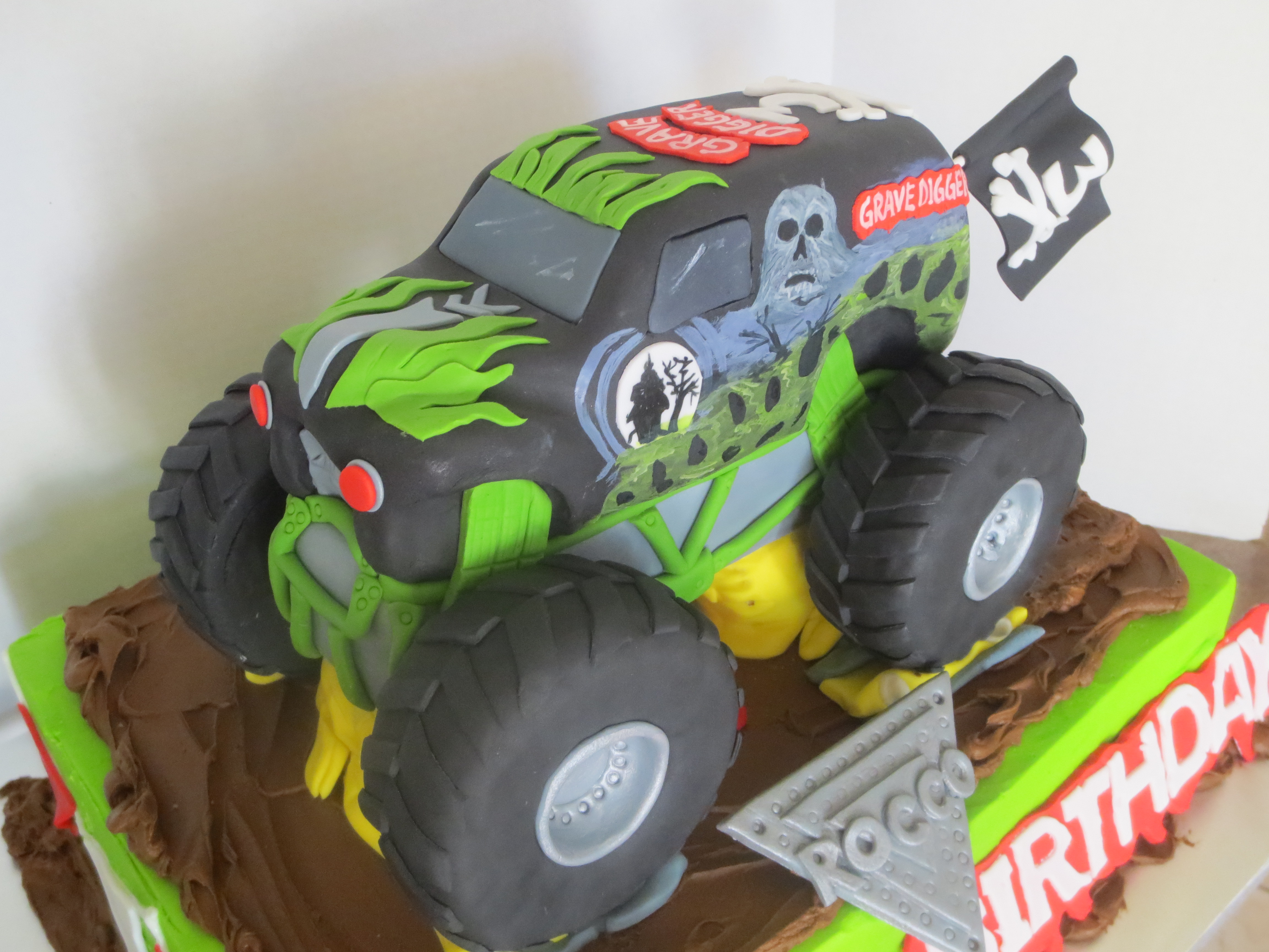 Grave Digger Monster Truck Cake