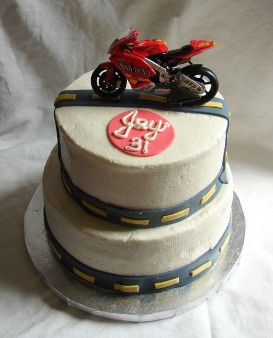 Happy Birthday Motorcycle Cake