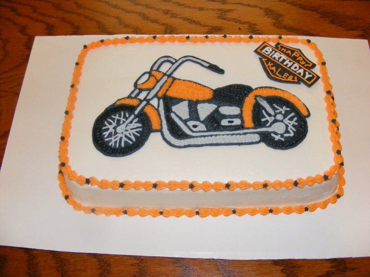 Harley Motorcycle Happy Birthday Cake