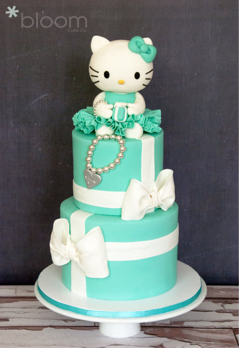 6 Photos of Blue Hello Kitty Birthday Cakes