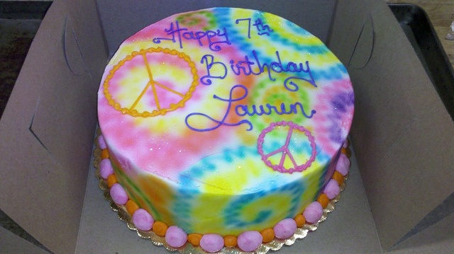 Hippie Tye Dye Birthday Cake