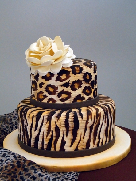 Leopard Print Birthday Cake