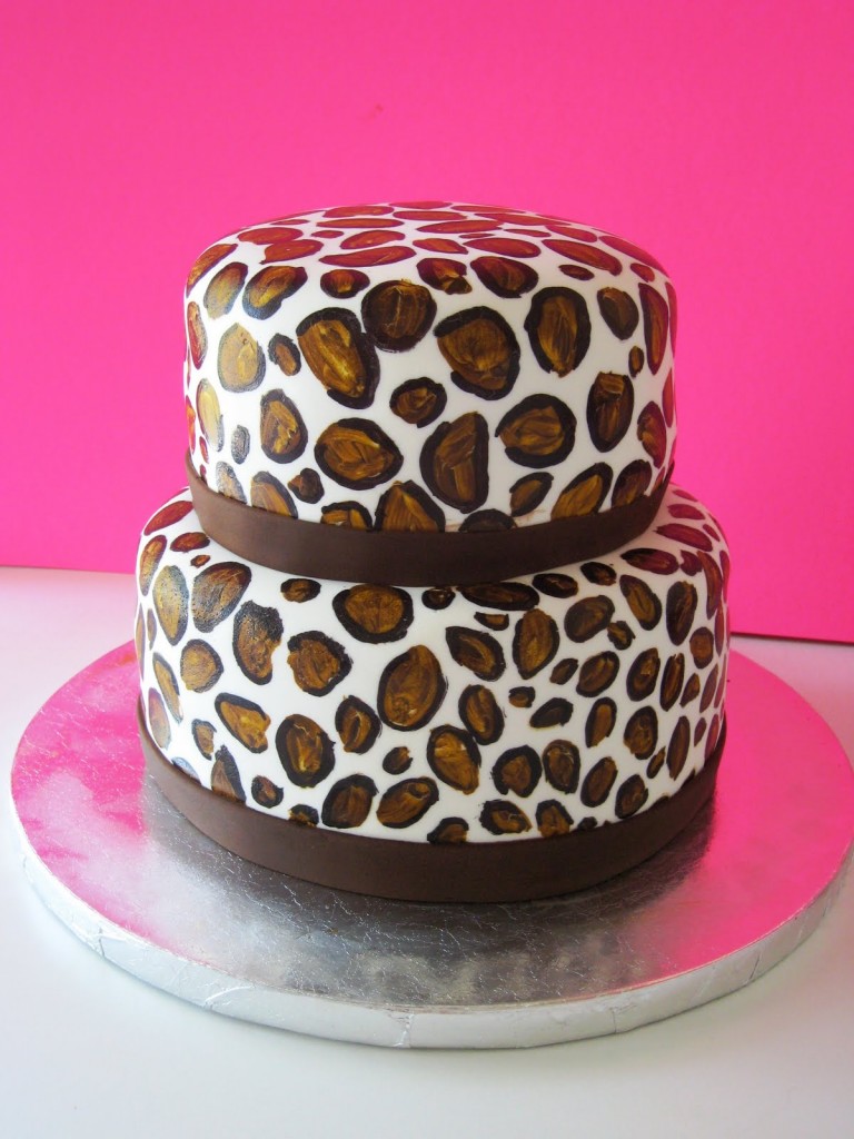 Leopard Print Birthday Cake