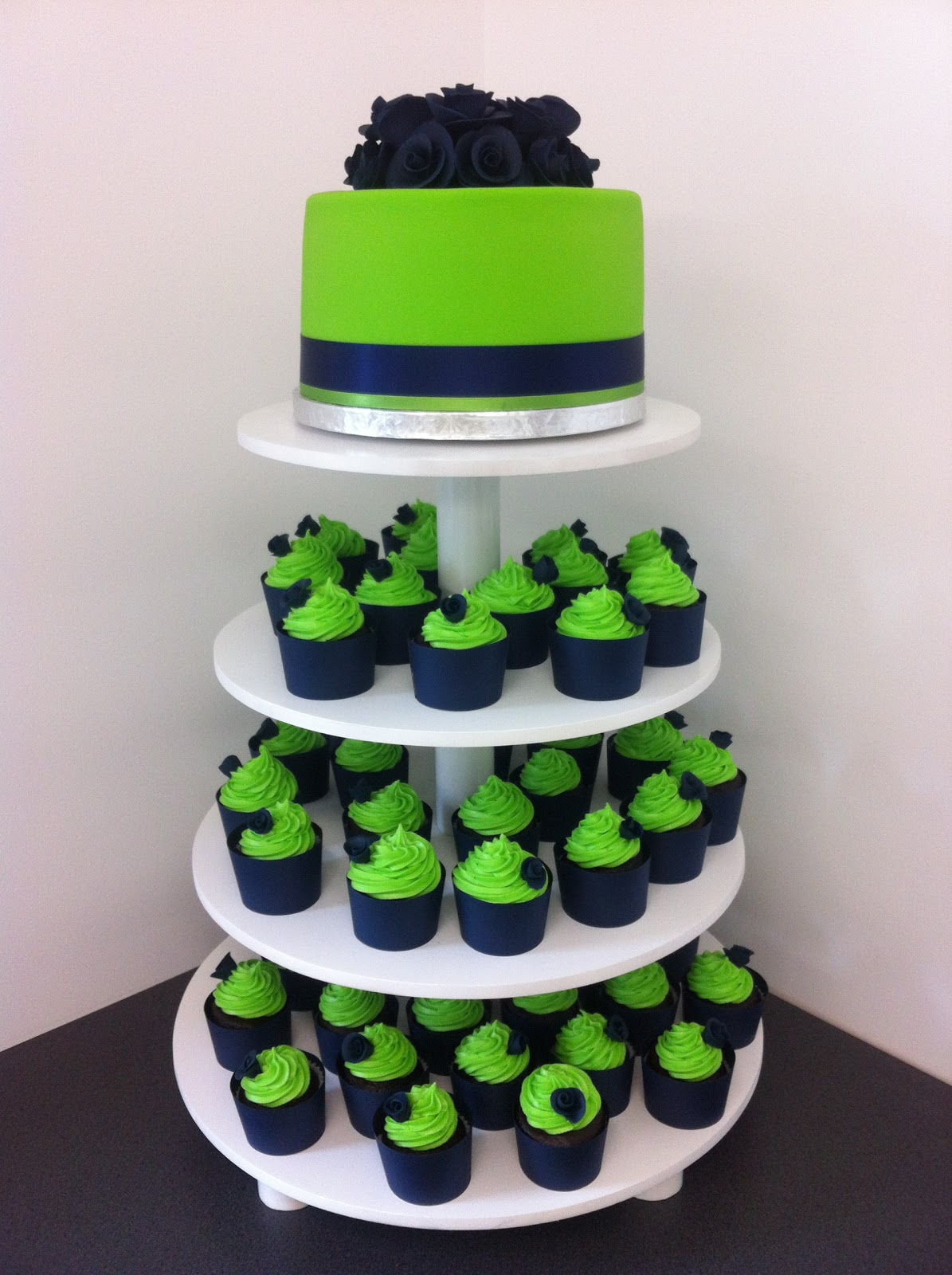 12 Photos of Blue And Lime Green Cupcake Birthday Cakes