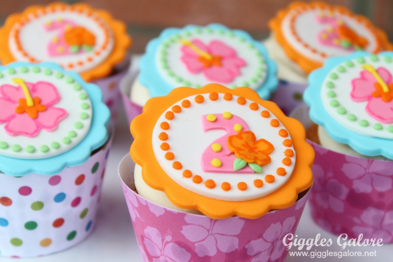 Luau Birthday Party Cupcakes