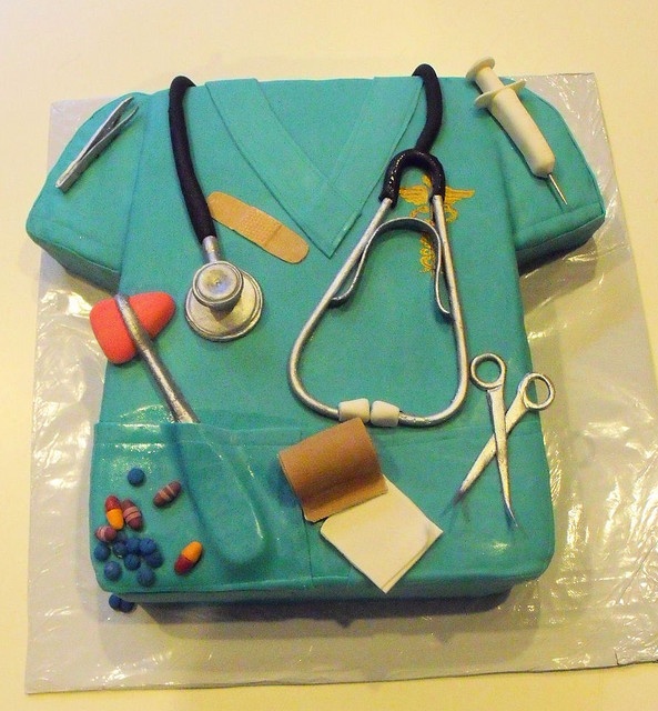 6 Happy Birthday Nurse Scrub Cakes Photo Nurse Cake Doctor