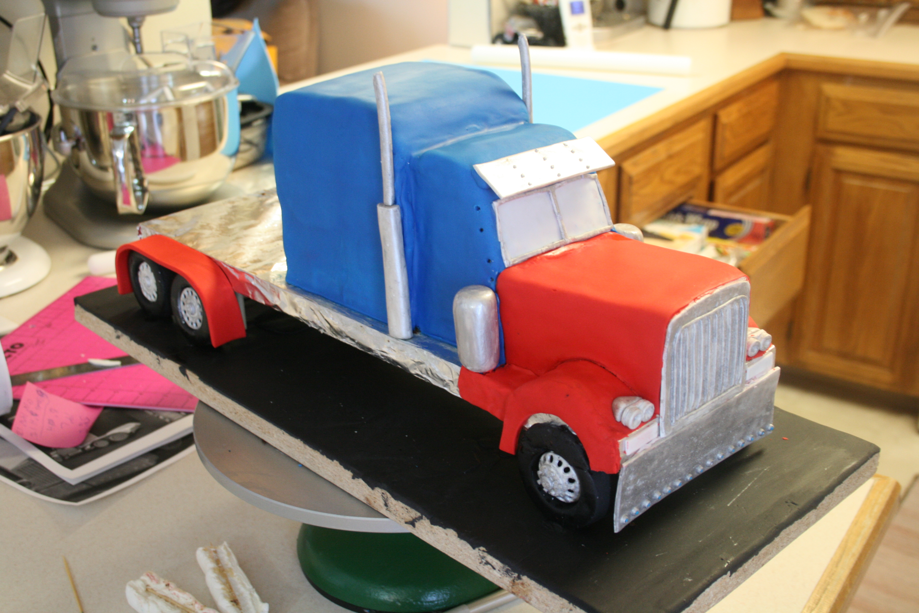 Optimus Prime Semi Truck Cake