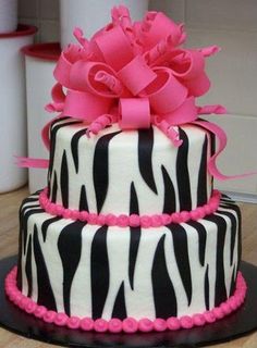 Pink and Zebra Print Cake