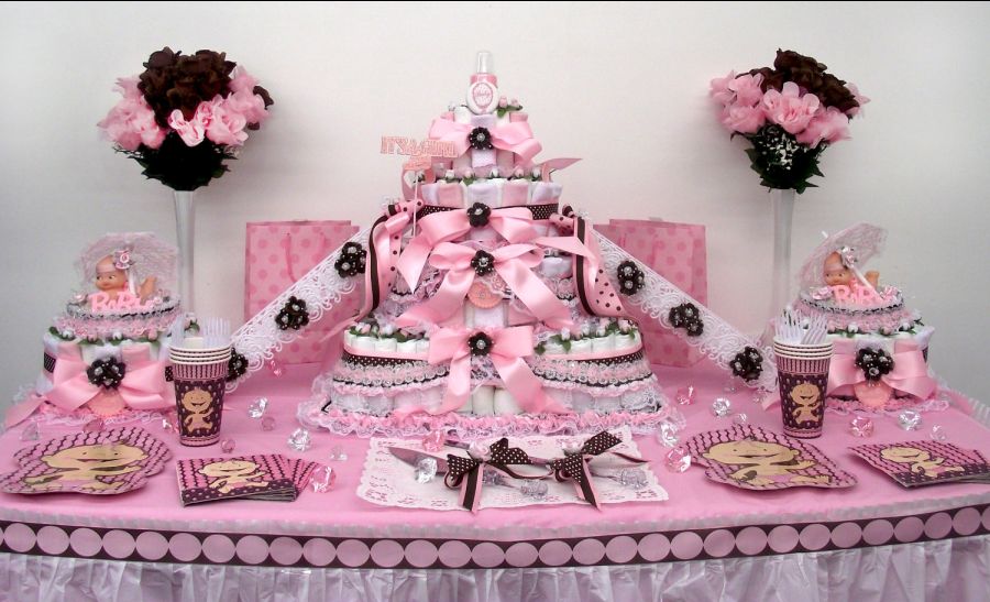 Baby Princess Diaper Cake Pink Baby Girl Super Deluxe Baby Shower Centerpiece Gift Diapering