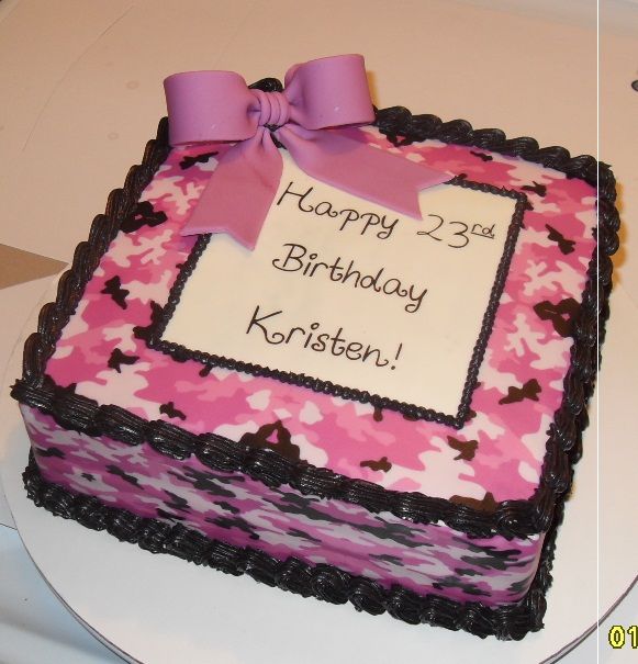 Pink Camo Cake