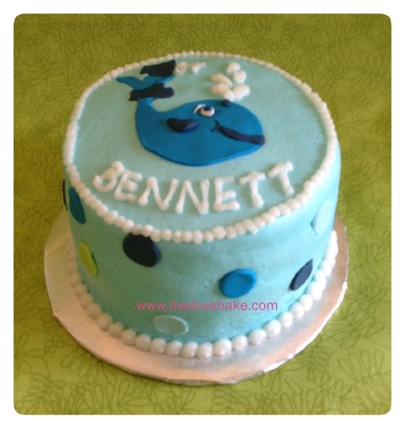 Preppy Whale 1st Birthday Cake