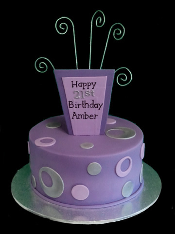 Purple 21st Birthday Cake