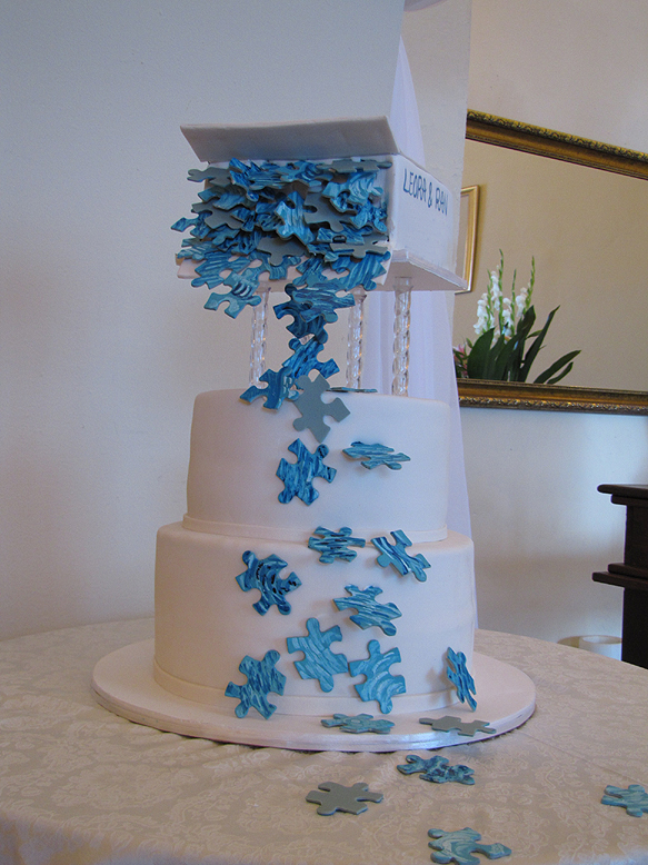 Puzzle Piece Wedding Cake