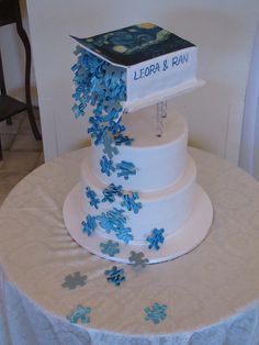 Puzzle Piece Wedding Cake