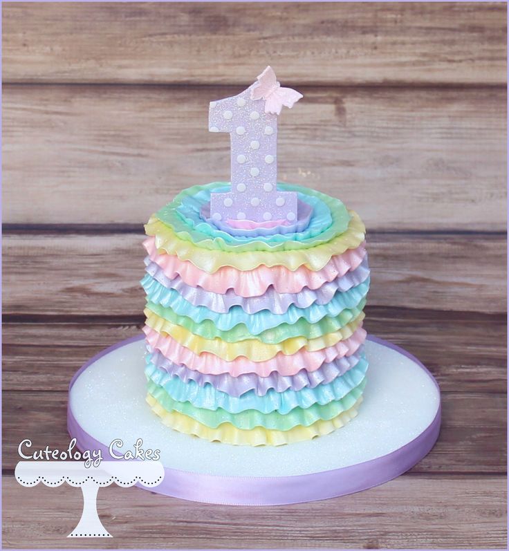 Rainbow First Birthday Cake