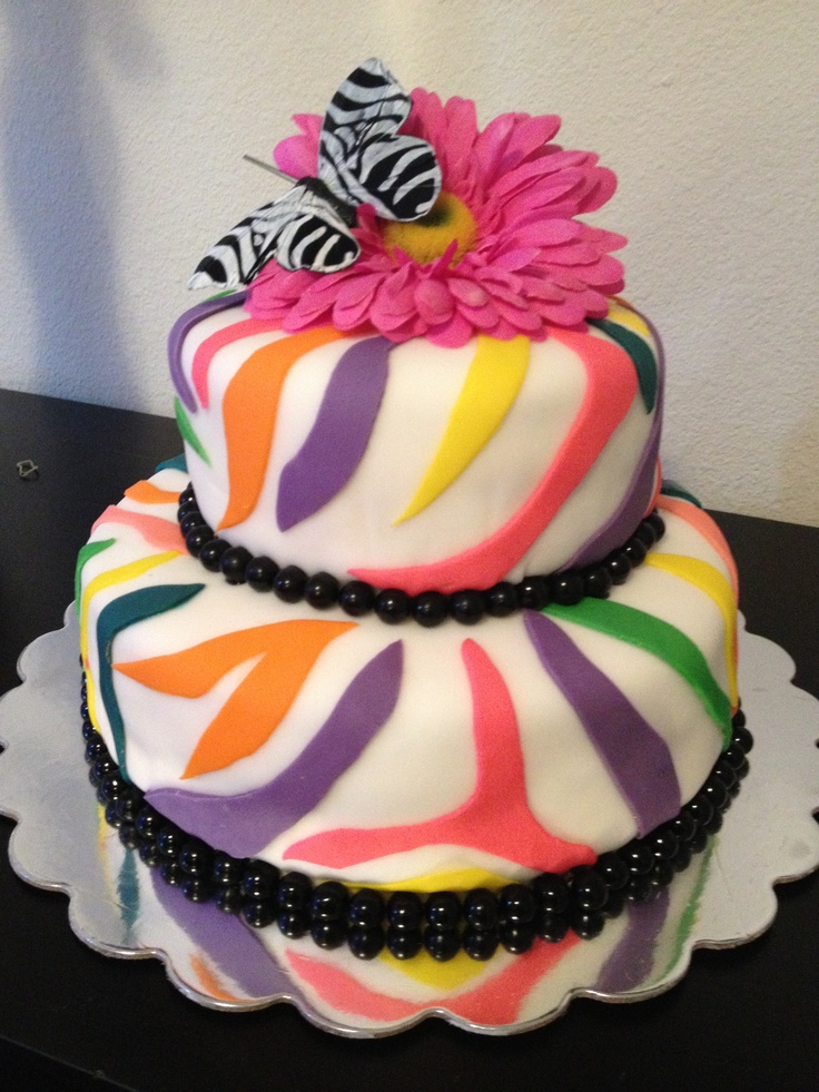 Rainbow Zebra Cake