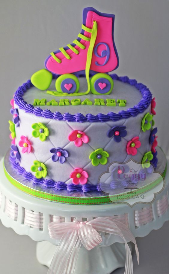 8 Photos of Girls Roller Skate Birthday Cakes