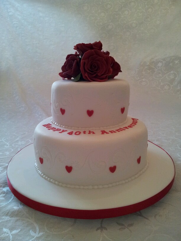 Ruby Wedding Anniversary Cake