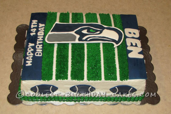 Seahawks Football Birthday Cake