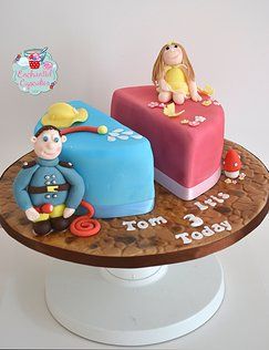 Split Twin Birthday Cake