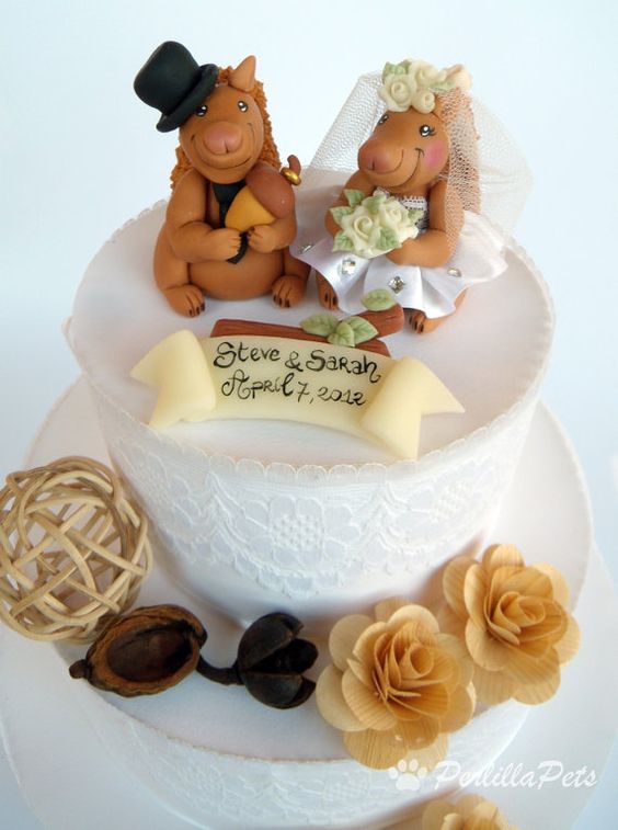 Squirrel Wedding Cake Topper