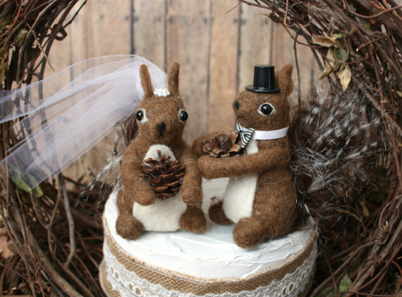 Squirrel Wedding Cake Topper