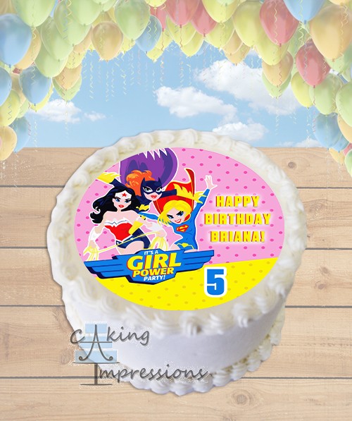 Super Hero Girls Birthday Sheet Cake