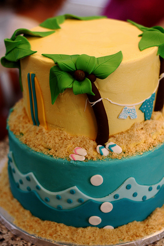 Surfing Themed Baby Shower Cake