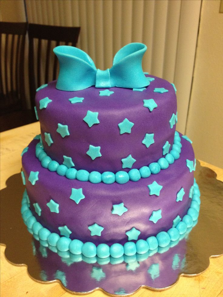 7 Photos of Teal Colored Birthday Cakes For Girls