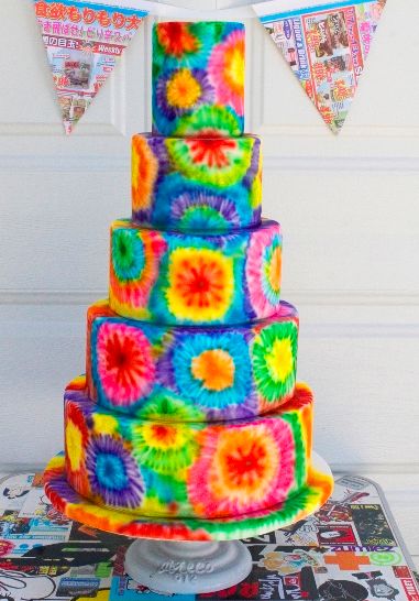 Tie Dye Tiered Cake