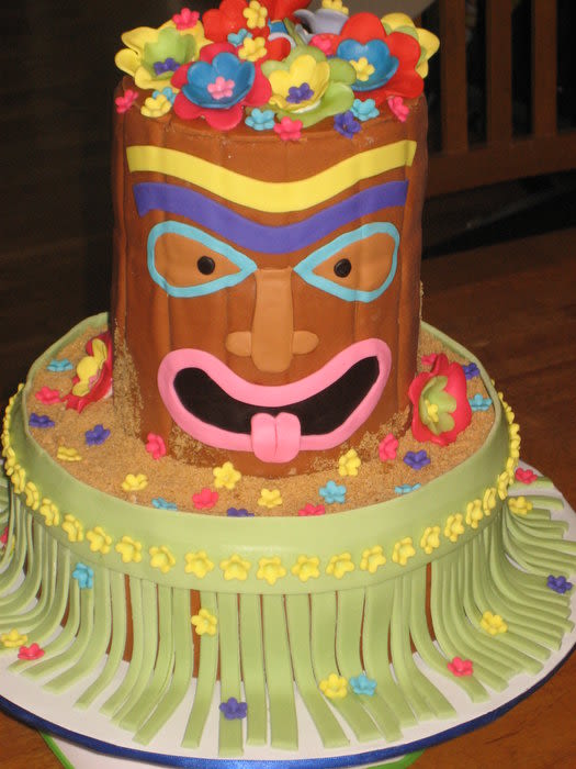 Tiki Luau Birthday Cake