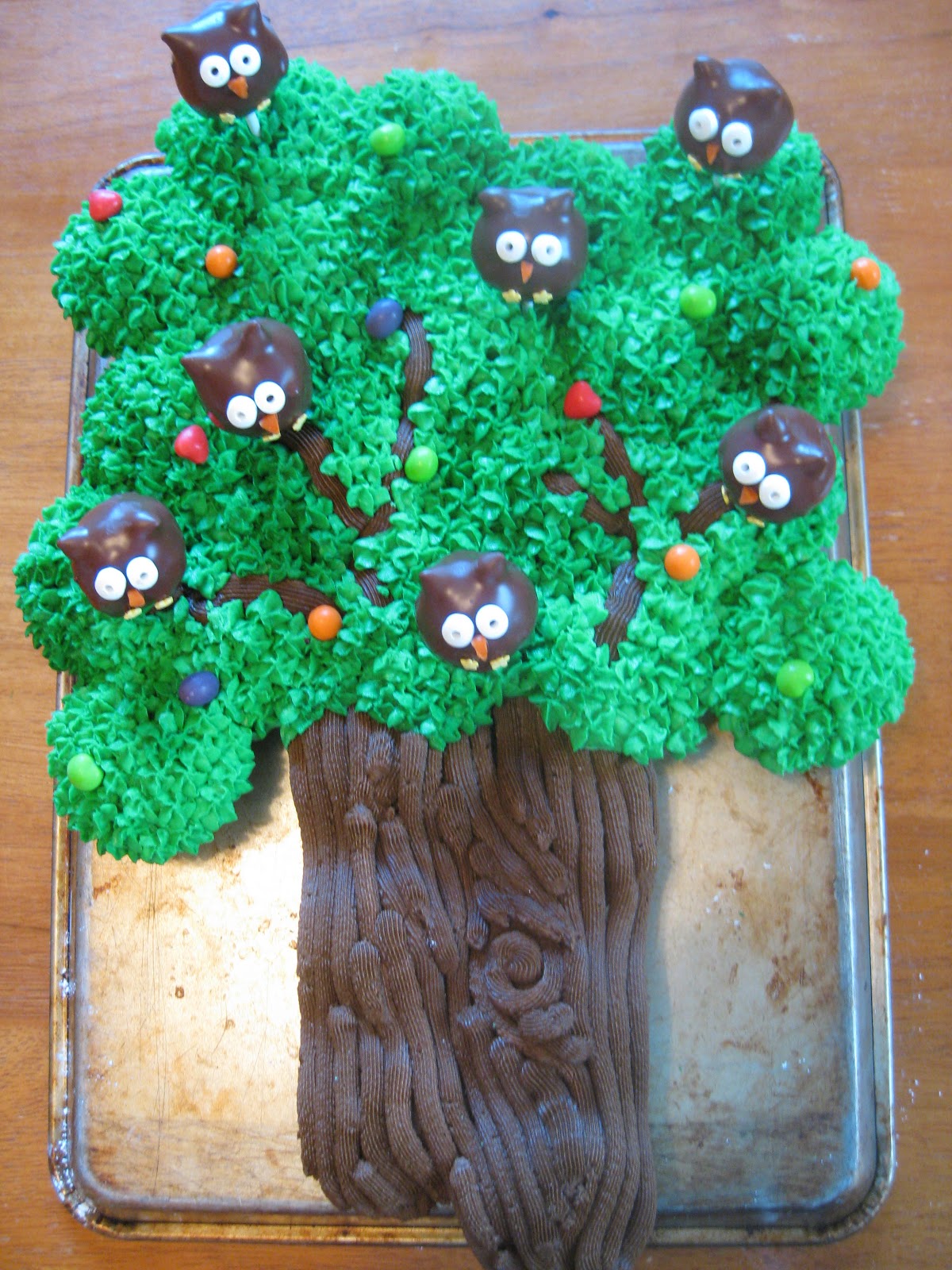 Tree Owl Pull Apart Cupcake Cake