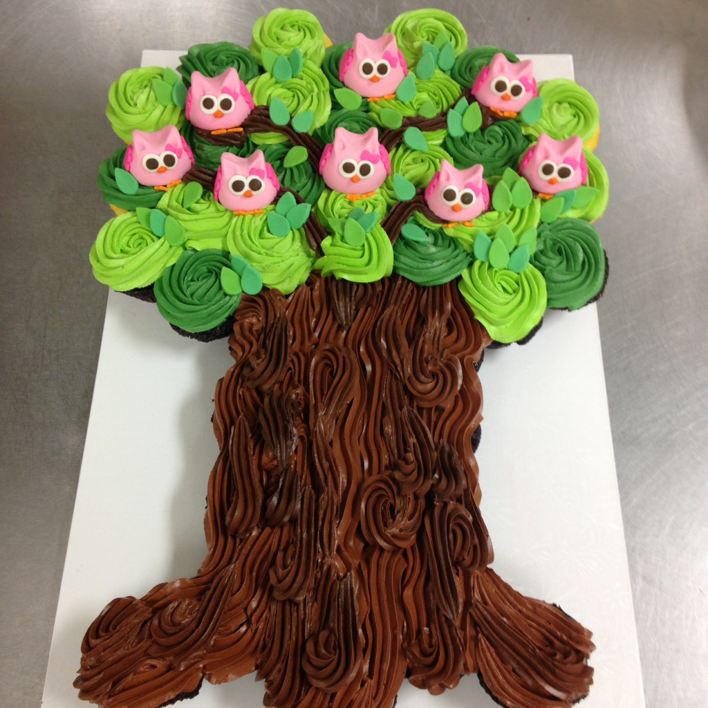 Tree Owl Pull Apart Cupcake Cake