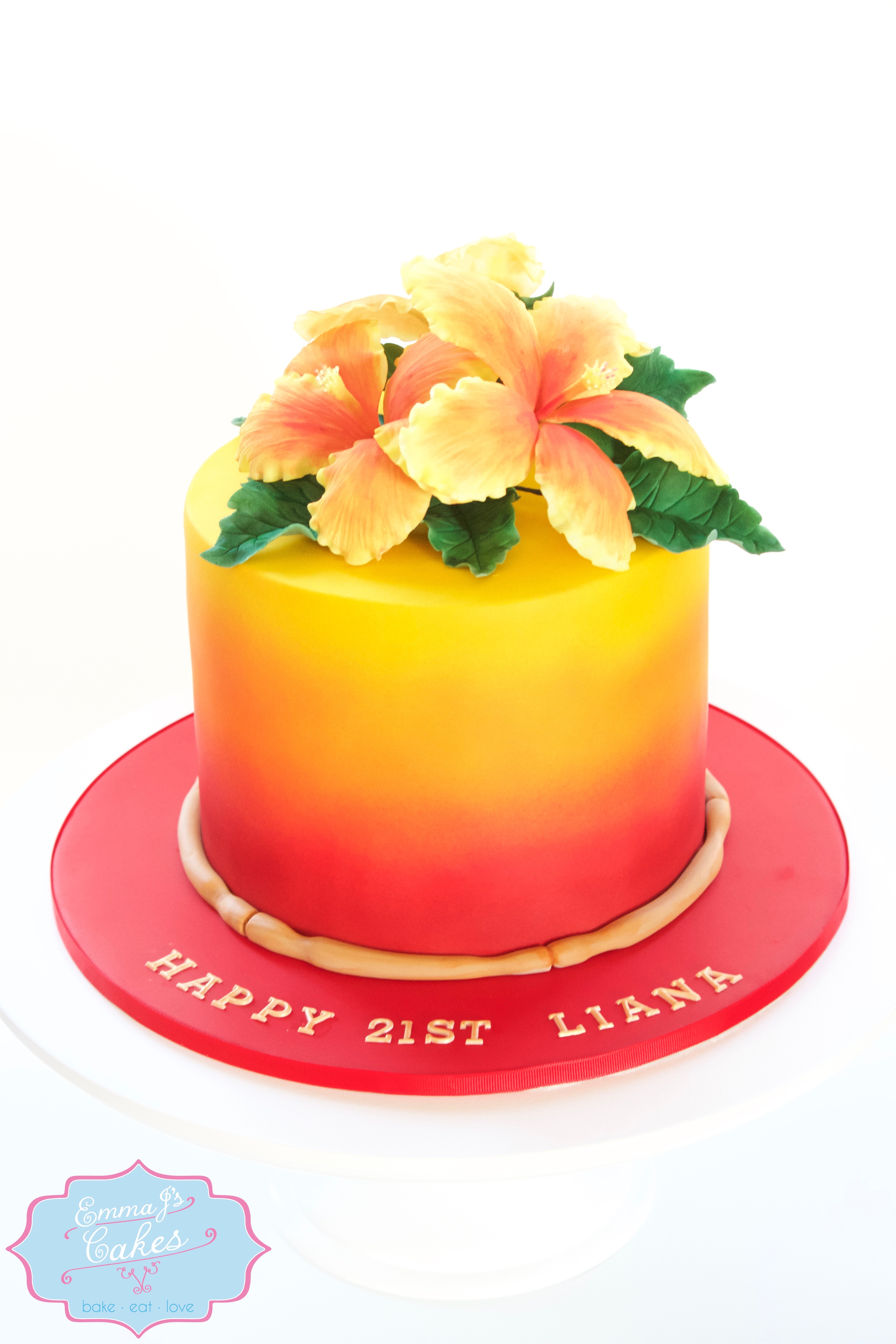 Tropical Themed Birthday Cake